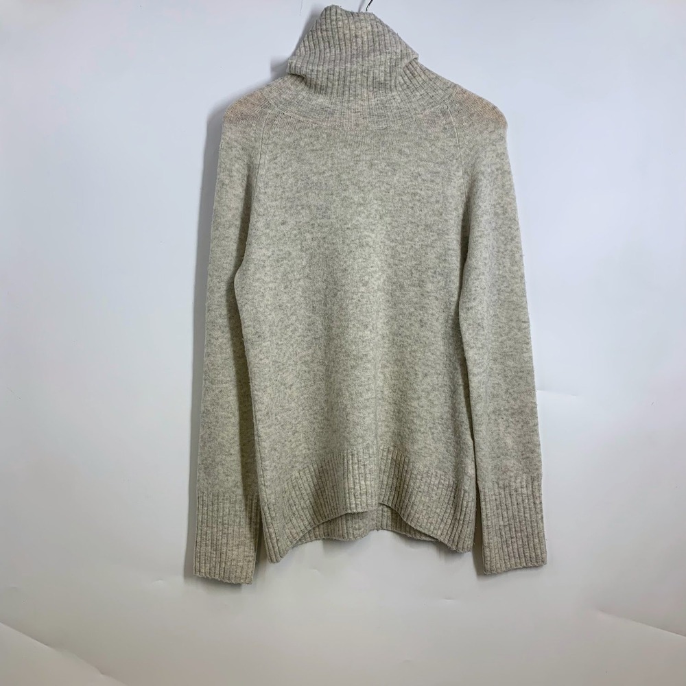 Babaton Aritzia Womens Light Gray Speckled Turtleneck Sweater